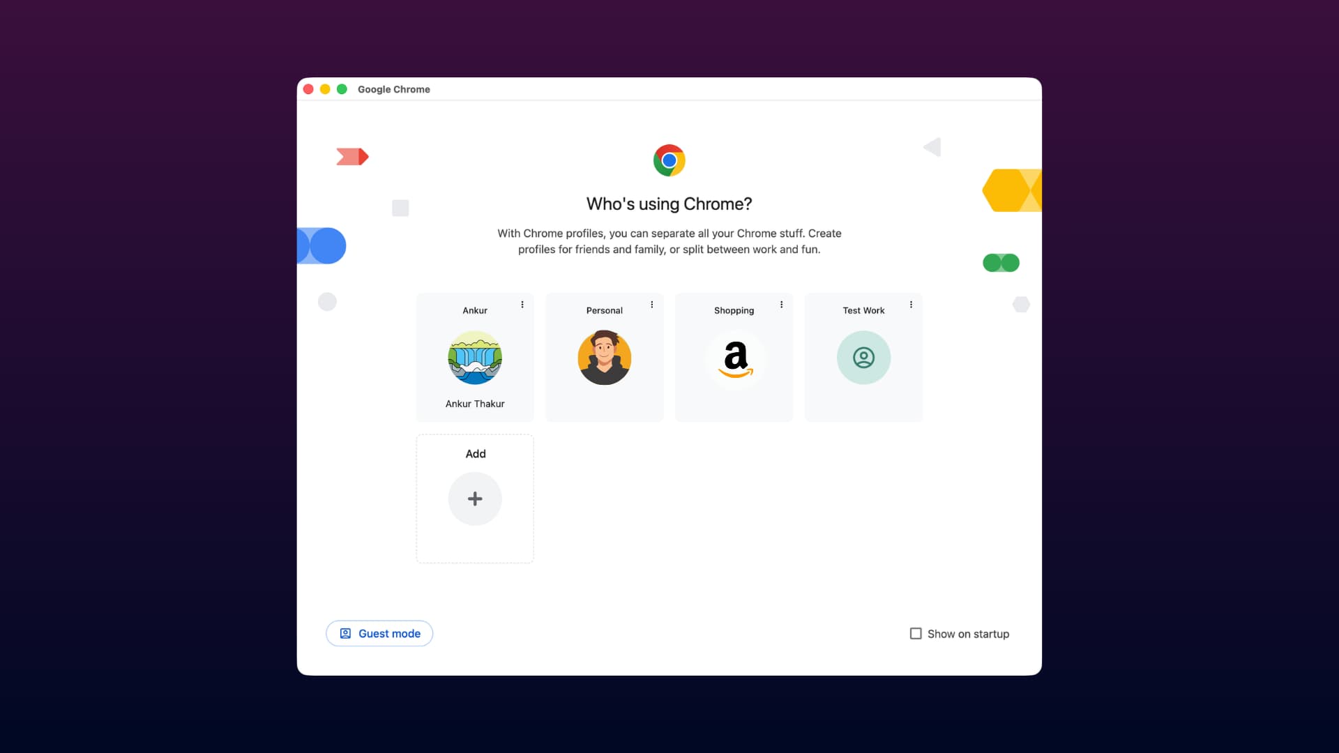 Cómo crear y usar un perfil en Google Chrome en Mac